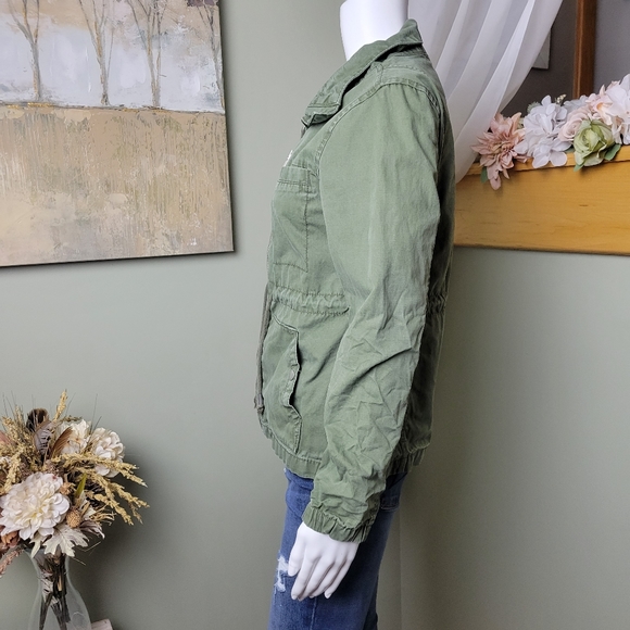 Old Navy Olive Green Cargo Utility Jacket - Picture 3 of 14